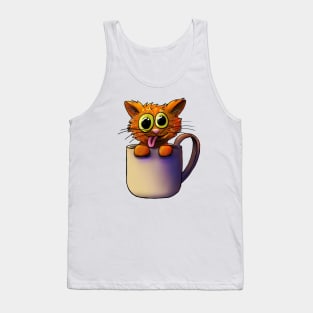 Cats N Coffee Orange Tank Top